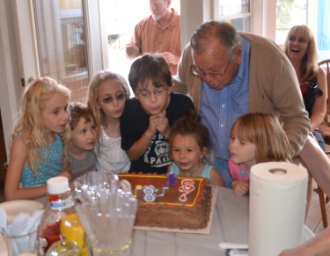 Kalea and friends on Tom's birthday