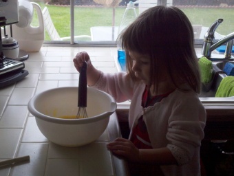 Helping in the kitchen